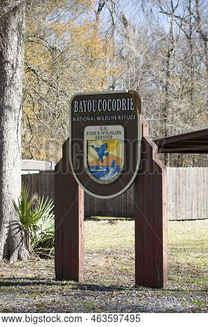 Bayou Cocodrie National Wildlife Refuge Louisiana/usa - February 4 2022: Department Of Interior U.s.