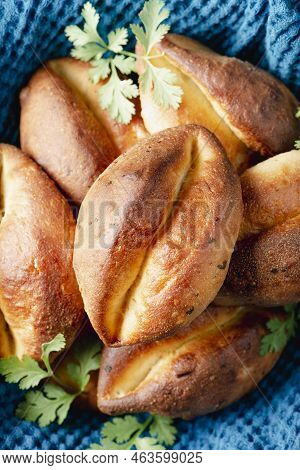 Delicious Soft Parker House Rolls With Garlic Butter. A Parker House Roll Is A Bread Roll Made By Fl