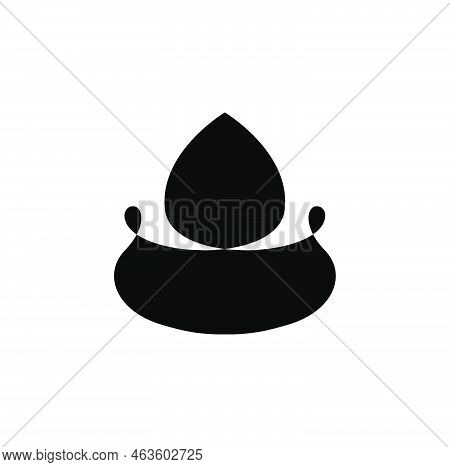 Diya Vector Icon In Black Color. Diwali Deepak Icon.