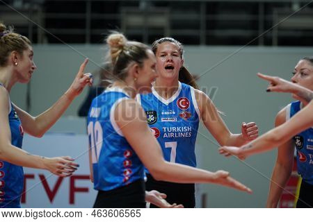 Istanbul, Turkey - April 22, 2022: Kiera Van Ryk In Turk Hava Yollari Vs Vakifbank Turkish Sultans L