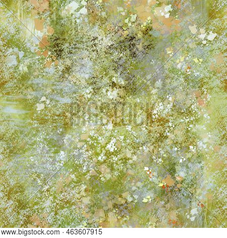 Green Abstract Blurred Layered Paint Seamless Background Inspired By Spring Or Summer Nature Mixed I