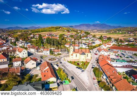 Town Of Zlatar In Zagorje Region Aerial View, Northern Croatia