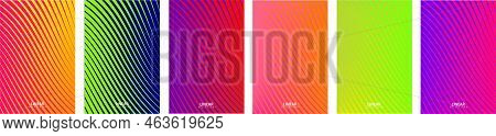 Set Of Modern And Colourful Covers. Abstract Geometric Backgrounds, Contrasting Saturated Colours, F