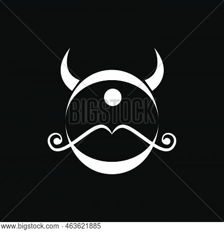 Ravan Face Vector Icon. Evil Ravan Face.