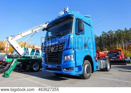 Ufa, Russia - September 28, 2021: Brand New Semi-trailer Truck Kamaz-54901 K5 Presented At The Ural 