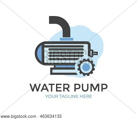 Electric Powered Motor Or Engine, Industrial Pumping Compressor, Sewage Station Appliance  Logo Desi