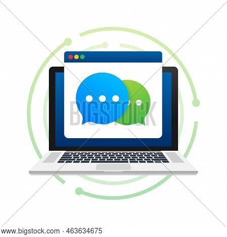 Chat Message Bubbles Icon On White Background. Vector Stock Illustration.