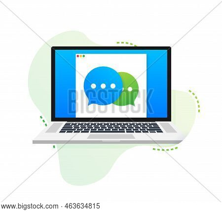 Chat Message Bubbles Icon On White Background. Vector Stock Illustration.