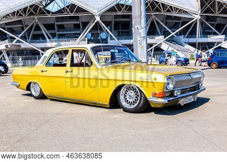 Samara, Russia - June 26, 2022: Vintage Soviet Retro Volga Gaz-24 Vehicle At The City Street During 