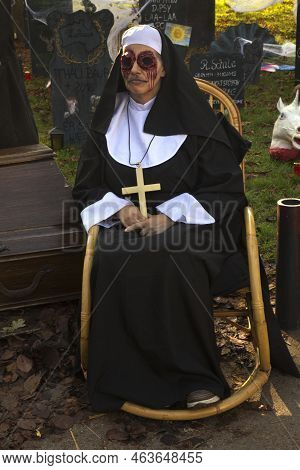 Stuttgart, Germany, 31 October 2019. Halloween Celebration At The Wilhelma  Zoo In Stuttgart, German