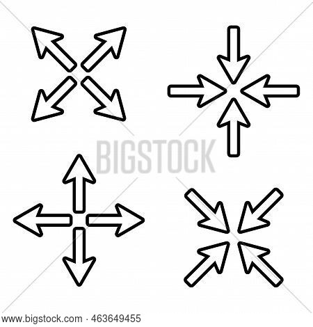 Abstract Arrows Set. Cross Symbol. Vector Illustration. Stock Image.