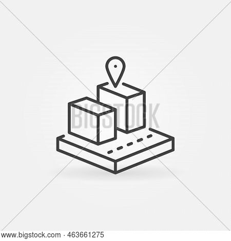 Nft Virtual Land Linear Vector Non-fungible Token Concept Icon
