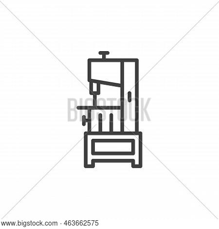 Bandsaw Tool Line Icon. Linear Style Sign For Mobile Concept And Web Design. Band Saw Machine Outlin