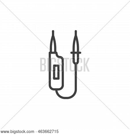 Voltage Tester Line Icon. Linear Style Sign For Mobile Concept And Web Design. Electrical Tester Out