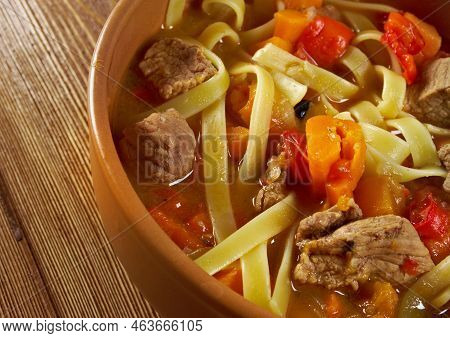 Uzbek Soup Lagman . Meal,  Entral Asian Cuisine