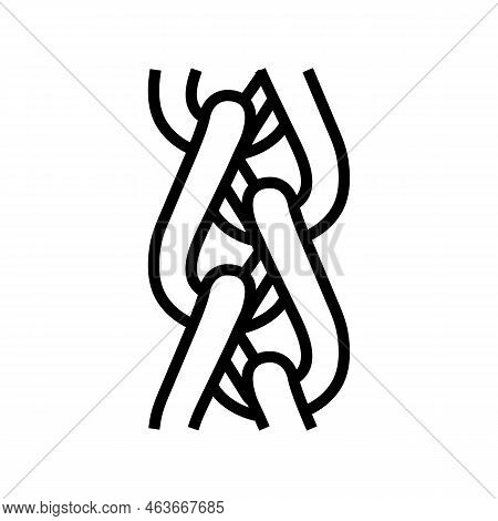 Spiga Wheat Chain Line Icon Vector. Spiga Wheat Chain Sign. Isolated Contour Symbol Black Illustrati