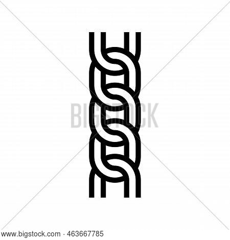 Curb Chain Line Icon Vector. Curb Chain Sign. Isolated Contour Symbol Black Illustration
