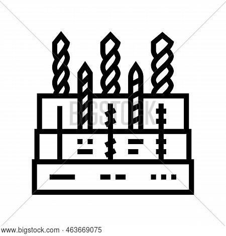Drill Bit Holder Line Icon Vector. Drill Bit Holder Sign. Isolated Contour Symbol Black Illustration