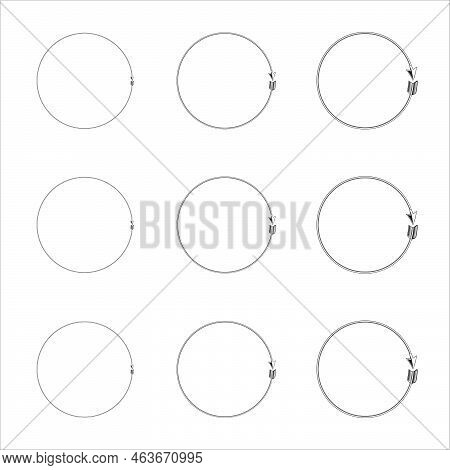 Set Of Black Circles. Round Frames In Doodle Style. Simple Hand Drawn Circle. Bubble Proet Vector Il