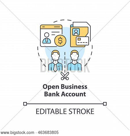Open Business Bank Account Concept Icon. Successful Financial Management For Startup Abstract Idea T
