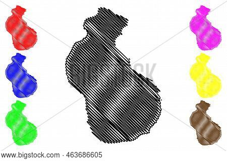 Fara Island (united Kingdom Of Great Britain And Northern Ireland, Scotland, Orkney) Map Vector Illu