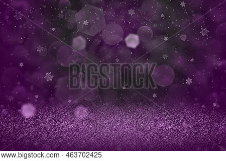 Pink Beautiful Glossy Abstract Background Glitter Lights And Falling Snow Flakes Fly Defocused Bokeh