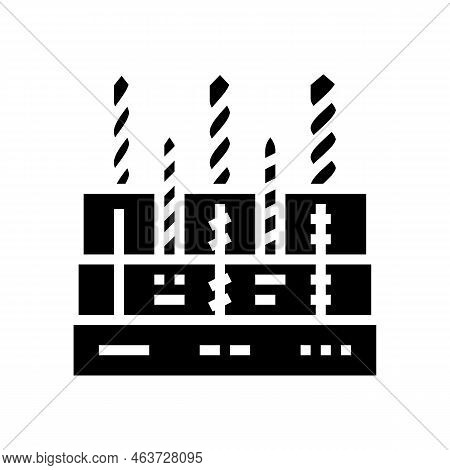 Drill Bit Holder Glyph Icon Vector. Drill Bit Holder Sign. Isolated Symbol Illustration
