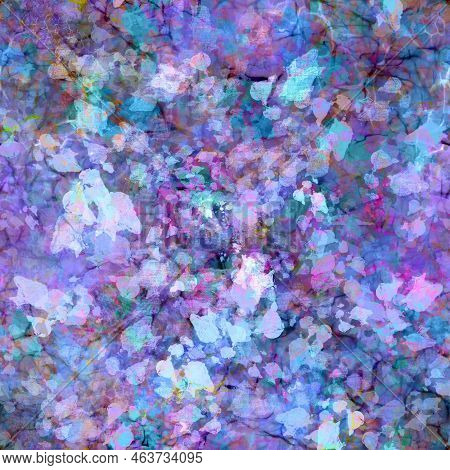 Blue Abstract Blurred Layered Paint Seamless Background Inspired By Spring Flowering Nature Mixed Ir
