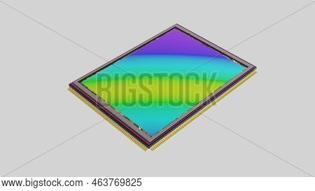 200 Megapixel Digital Camera Sensor, 3d Rendering, Huge Modern Digital Matrix, Technology Breakthrou