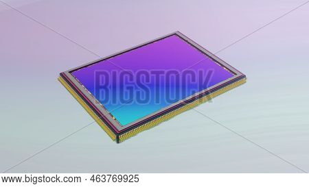 200 Megapixel Digital Camera Sensor, 3d Rendering, Huge Modern Digital Matrix, Technology Breakthrou