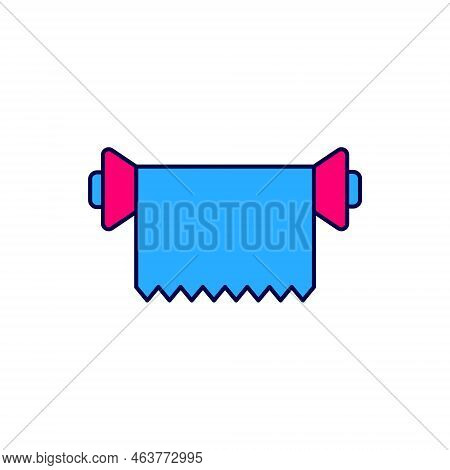 Filled Outline Textile Fabric Roll Icon Isolated On White Background. Roll, Mat, Rug, Cloth, Carpet 