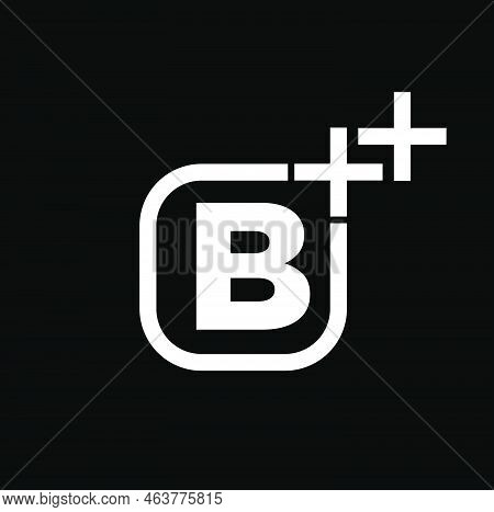 B Double Plus Vector Icon. B And Dubble Plus Sign.