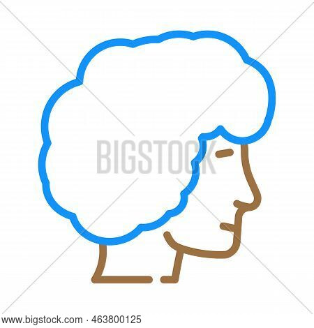 Afro Hairstyle Male Color Icon Vector. Afro Hairstyle Male Sign. Isolated Symbol Illustration