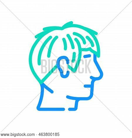 Angular Fringe Hairstyle Male Color Icon Vector. Angular Fringe Hairstyle Male Sign. Isolated Symbol