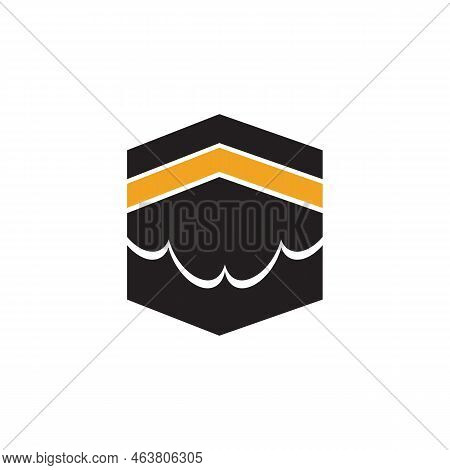 Ka'bah Mosque Islamic Hajj Vector Logo Design