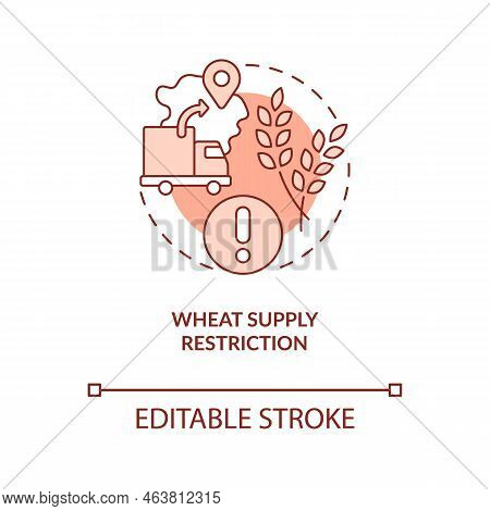 Wheat Supply Ban Red Concept Icon. Regulate Food Trade. Export Laws. Crops Shortage Abstract Idea Th