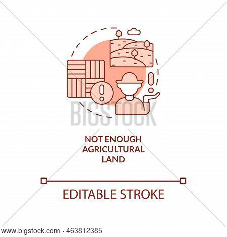 Shortage Of Agricultural Lands Red Concept Icon. Lack Of Farmlands. Farmers Issues Abstract Idea Thi