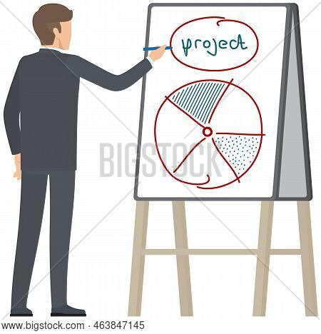 Businessman Analyzing Chart, Doing Data Analysis. Business Data Researching. Increase Sales And Skil