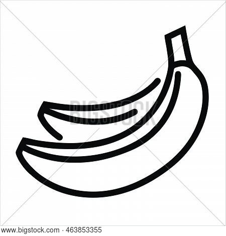 Banana Icon Isolated On White Background From Vegan Food Collection. Banana Icon Thin Line Outline L