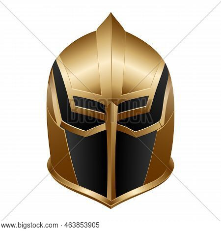 Medieval Golden Knight Helmet - Metallic Helmet