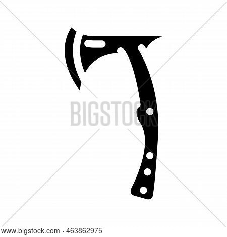 Throwing Axe Tool Glyph Icon Vector. Throwing Axe Tool Sign. Isolated Symbol Illustration