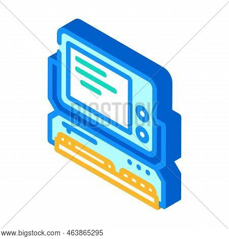 Computer Pc Retro Gadget Isometric Icon Vector. Computer Pc Retro Gadget Sign. Isolated Symbol Illus