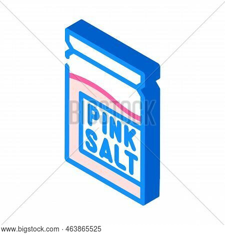 Himalayan Pink Salt Isometric Icon Vector. Himalayan Pink Salt Sign. Isolated Symbol Illustration