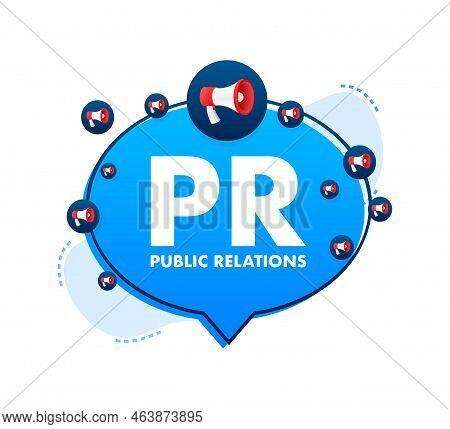 Pr Public Relations. Pr Agency. Vector Stock Illustration
