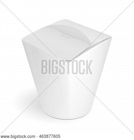 Cardboard Food Tub Box. Illustration Isolated On White Background. Mock Up Template Ready For Your D
