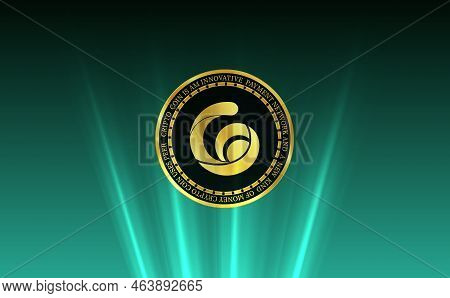Radio Caca Crypto Currency Images. 3d Illustration. Digital Coins.