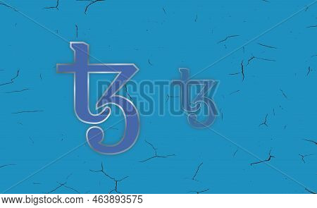 Tezos-xtz Virtual Currency Images. 3d Illustration. Coin Logo.