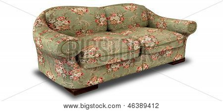 Oude bloemen Sofa perspectief