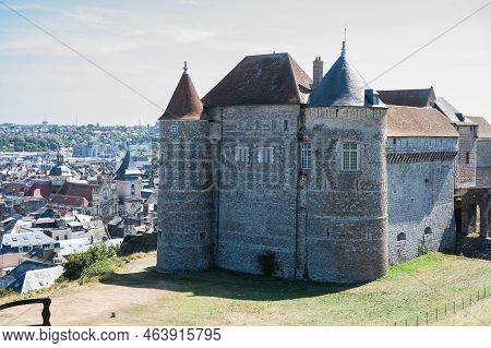 View Of Dieppe Castle And The Town. Medieval Fortress Located In The French Town Of Dieppe, Normandy