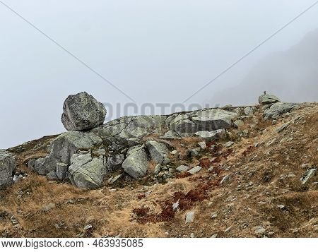 Rocks And Stones In The Autumn Swiss Alpine Environment And In The St. Gotthard Pass (gotthardpass) 